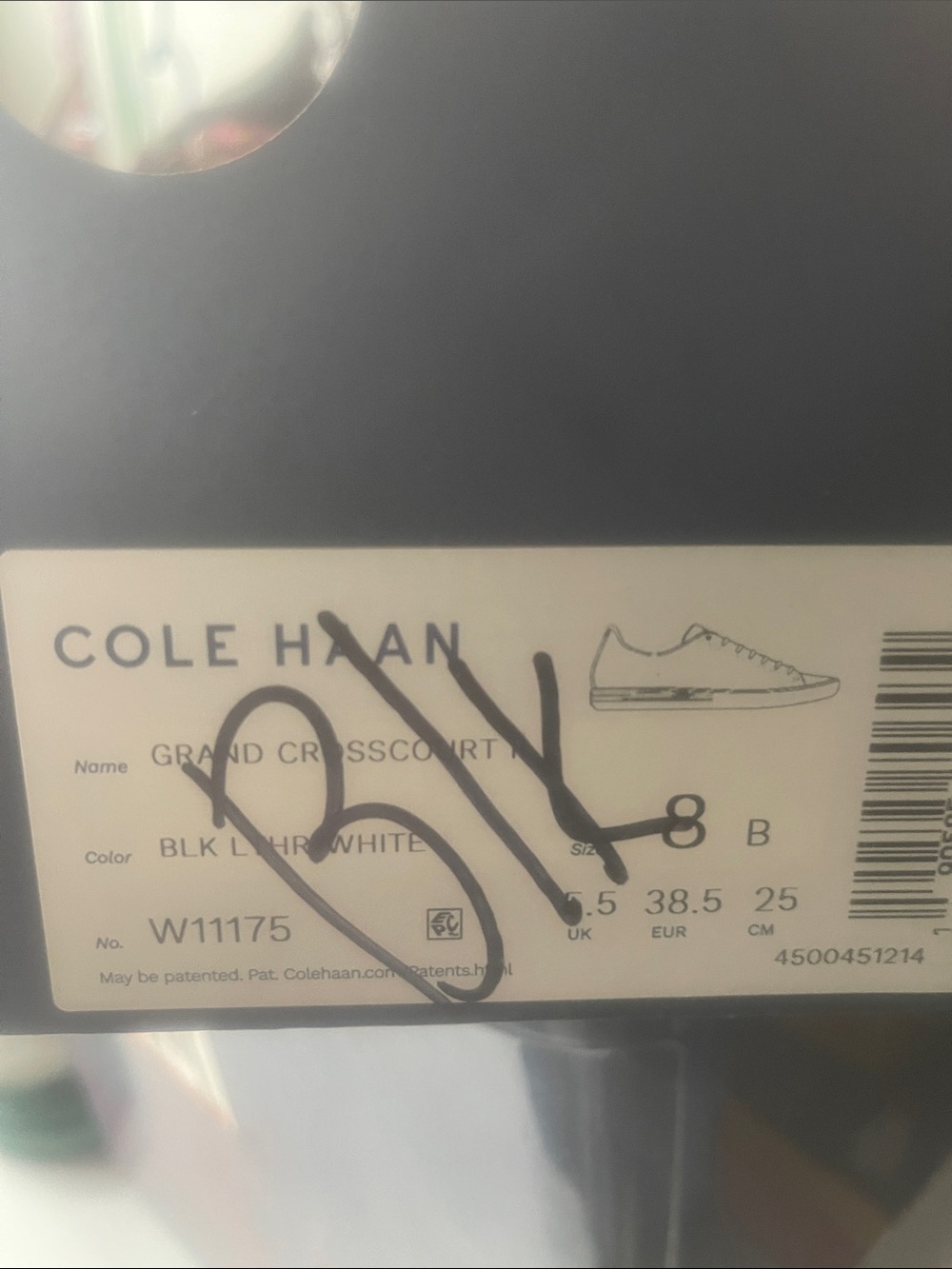Cole Haan Black Leather Low-Top Sneakers with White Sole - Picture 2 of 4